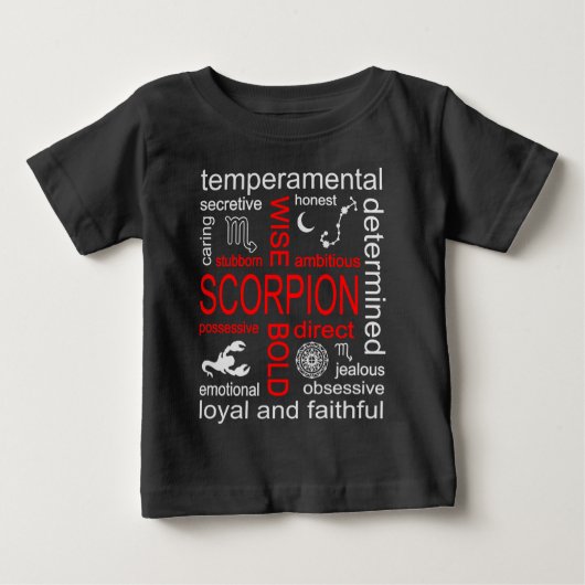 T-shirt Pour Bébé Scorpion signe zodiaque (Devant)