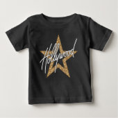 T-shirt Pour Bébé Script à main blanche hollywoodien avec étoile (Devant)