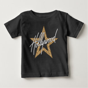 T-shirt Pour Bébé Script à main blanche hollywoodien avec étoile