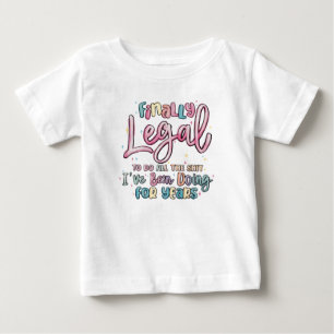 T-shirt Pour Bébé Script moderne Birthday Girl Baby