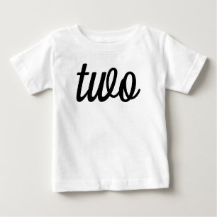 T-shirt Pour Bébé Script noir 2e anniversaire