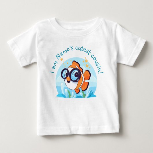 T-shirt Pour Bébé Sea Adventure | Cute poisson clown avec lunettes d (Devant)