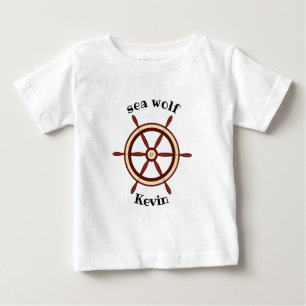 T-shirt Pour Bébé "SEA WOLF", volant, personnalisation