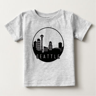 T-shirt Pour Bébé Seattle Skyline