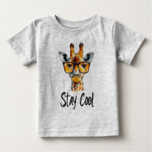 T-shirt Pour Bébé Séjour Cool - Giraffe avec lunettes de soleil Illu
