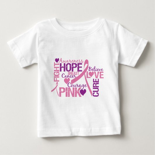 T-shirt Pour Bébé Sensibilisation au cancer du sein (Devant)