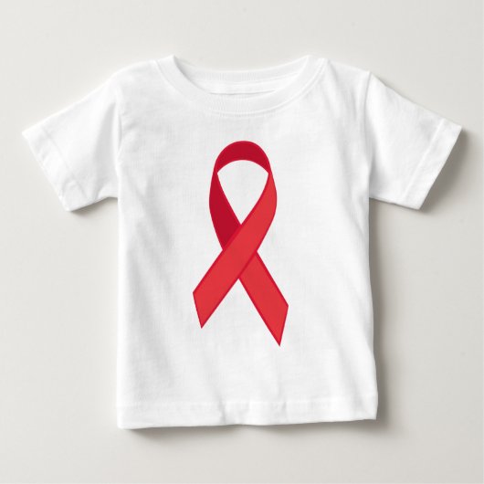 T-shirt Pour Bébé Sensibilisation au VIH - Ruban rouge (Devant)