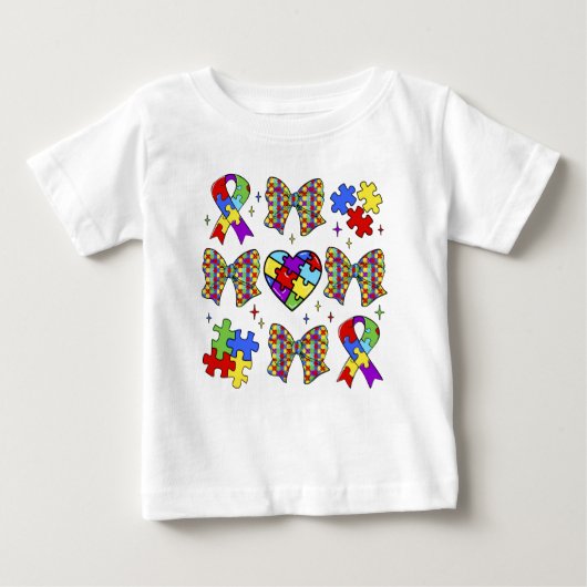 T-shirt Pour Bébé Sensibilisation sur l'autisme Puzzle Pièce Coquett (Devant)