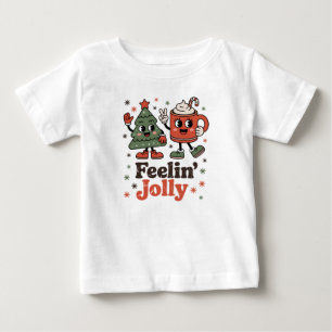 T-shirt Pour Bébé Sentiment de Noël rétro joyeux vacances vintage