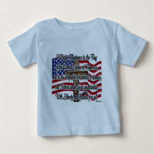 T-shirt Pour Bébé Serment d'allégeance avec drapeau américain et cro