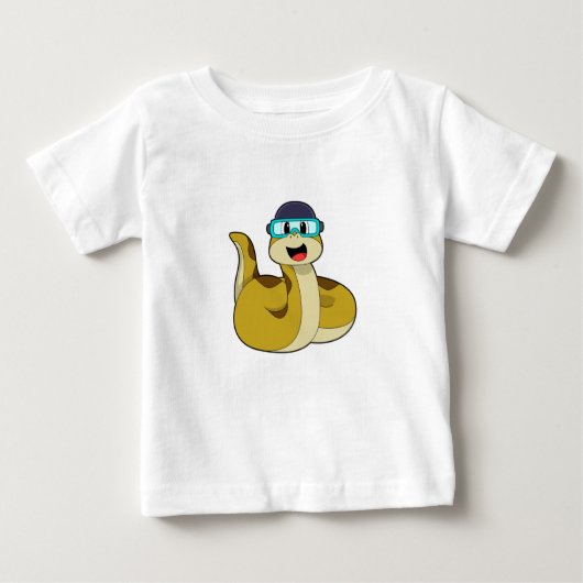T-shirt Pour Bébé Serpent avec lunettes de natation (Devant)