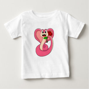 T-shirt Pour Bébé Serpent avec Rose