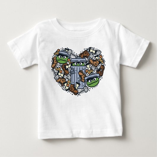 T-shirt Pour Bébé Sésame Sésame | Oscar the Grouch Doodle Heart (Devant)