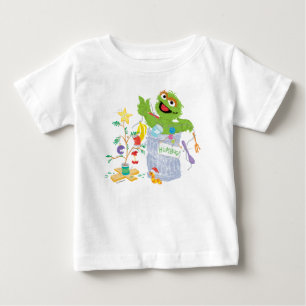 T-shirt Pour Bébé Sesame Street   Oscar - Sapin de Noël
