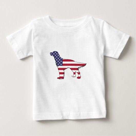 T-shirt Pour Bébé Setter anglais - "American Flag" (Devant)