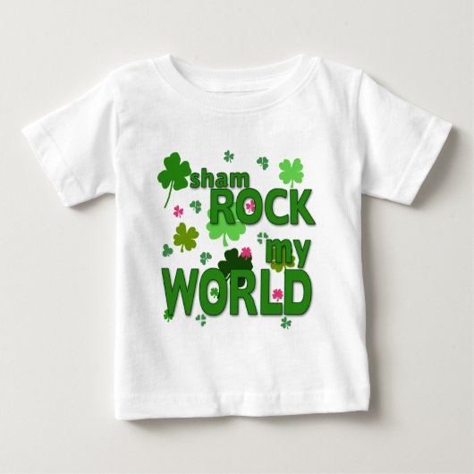 T-shirt Pour Bébé Sham Rock My World avec des Shamrocks (Devant)