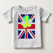 T-shirt Pour Bébé Shamrock du drapeau irlandais britannique Clover S (Devant)