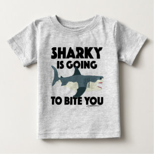 T-shirt Pour Bébé Sharky Va Vous Bite Design - Baby Fine Jer