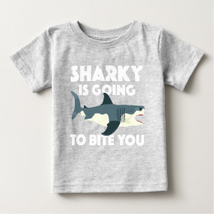 T-shirt Pour Bébé Sharky Va Vous Bite Design - Baby Fine Jer