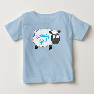 T-shirt Pour Bébé Sheep Anniversaire Fille Fête Caricature mignonne