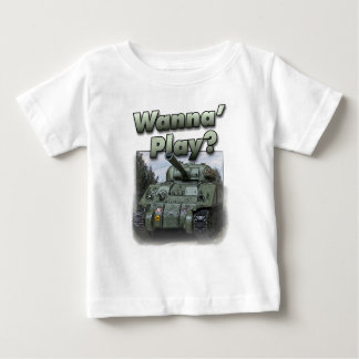 T-shirt Pour Bébé Sherman Tank - Tu veux jouer ?