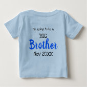 T-shirt Pour Bébé shhhh j'ai un secret, grand frère personnalisable (Dos)