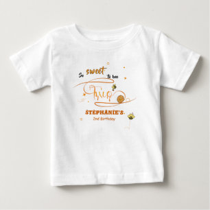 T-shirt Pour Bébé Si doux d'être deux jolie abeille à miel 2ème anni