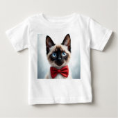 T-shirt Pour Bébé Siamese Kitten with Red Bow (Devant)