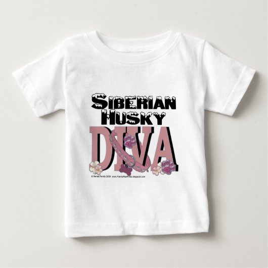 T-shirt Pour Bébé Sibérie Husky DIVA (Devant)