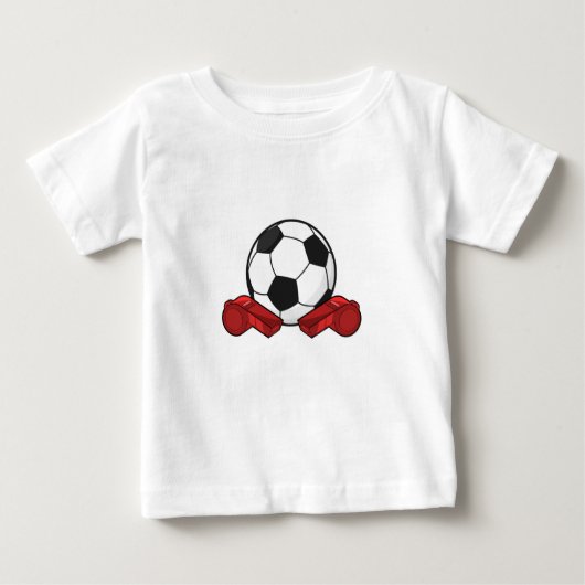 T-shirt Pour Bébé Sifflet d'arbitre & ballon de football (Devant)