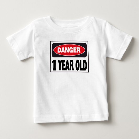 T-shirt Pour Bébé Signal de danger vieux de 1 an (Devant)