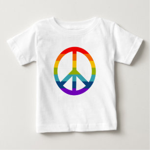 T-shirt Pour Bébé Signe de paix arc-en-ciel