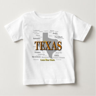 T-shirt Pour Bébé Silhouette de carte de fierté d'état du Texas
