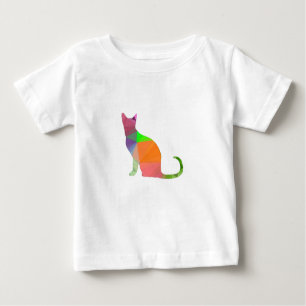 T-shirt Pour Bébé Silhouette de chat à faible densité