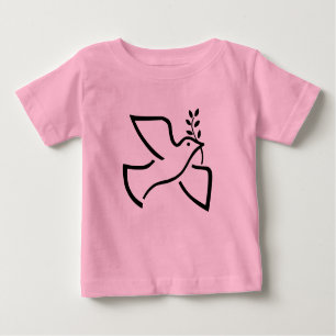 T-shirt Pour Bébé Silhouette de la colombe de paix blanche