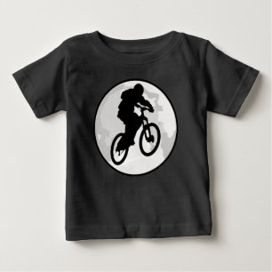 T-shirt Pour Bébé Silhouette de sauteur en vélo tout terrain avec la