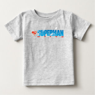 T-shirt Pour Bébé Silhouette de Superman s'envole vers le ciel