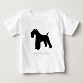T-shirt Pour Bébé Silhouette de Terrier de bleu de Kerry (Devant)