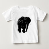 T-shirt Pour Bébé Silhouette d'éléphant noir (Devant)