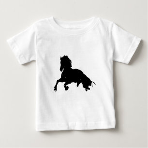 T-shirt Pour Bébé Silhouette du cheval blanc noir