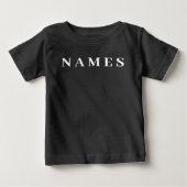 T-shirt Pour Bébé Simple Black Custom Ajouter Votre Nom Élégant (Devant)