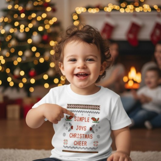 T-shirt Pour Bébé Simple Joys Ugly Sweater Christmas Kids Toddlers 