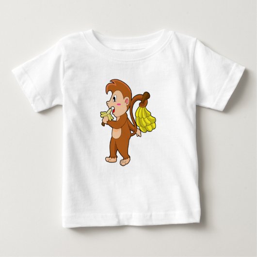 T-shirt Pour Bébé Singe avec bananes (Devant)