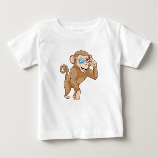 T-shirt Pour Bébé Singe avec lunettes (Devant)