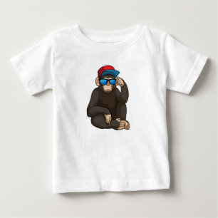 T-shirt Pour Bébé Singe avec lunettes de soleil
