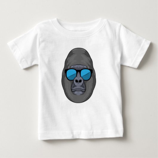 T-shirt Pour Bébé Singe avec lunettes de soleil (Devant)