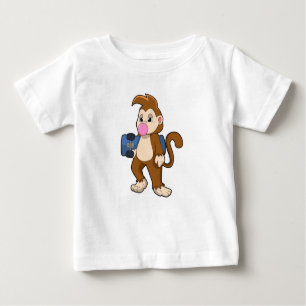 T-shirt Pour Bébé Singe comme patineur avec skateboard