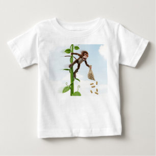 T-shirt Pour Bébé Singe de dessin animé 3D aventureux glissant sur u