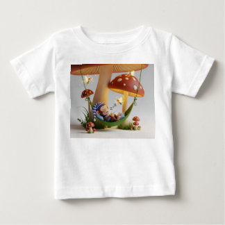 T-shirt Pour Bébé Singe de dessin animé mignon dormant dans un champ