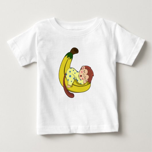 T-shirt Pour Bébé Singe dormant dans le pyjama (Devant)